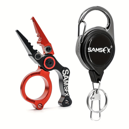 A Set of Multifunctional Mini Fishing Pliers And a Quick-Release Line Puller Combination, Without Battery