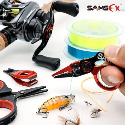 A Set of Multifunctional Mini Fishing Pliers And a Quick-Release Line Puller Combination, Without Battery