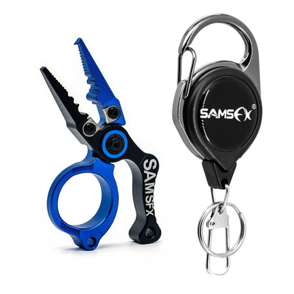 A Set of Multifunctional Mini Fishing Pliers And a Quick-Release Line Puller Combination, Without Battery