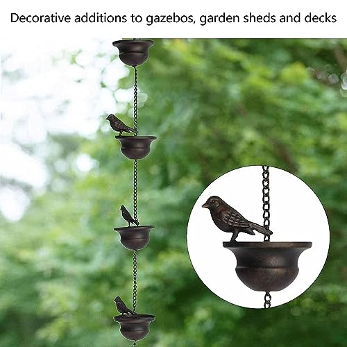 🦜Limited time offer for only $15🦜Vintage metal bird-shaped wind chime with rain chain
