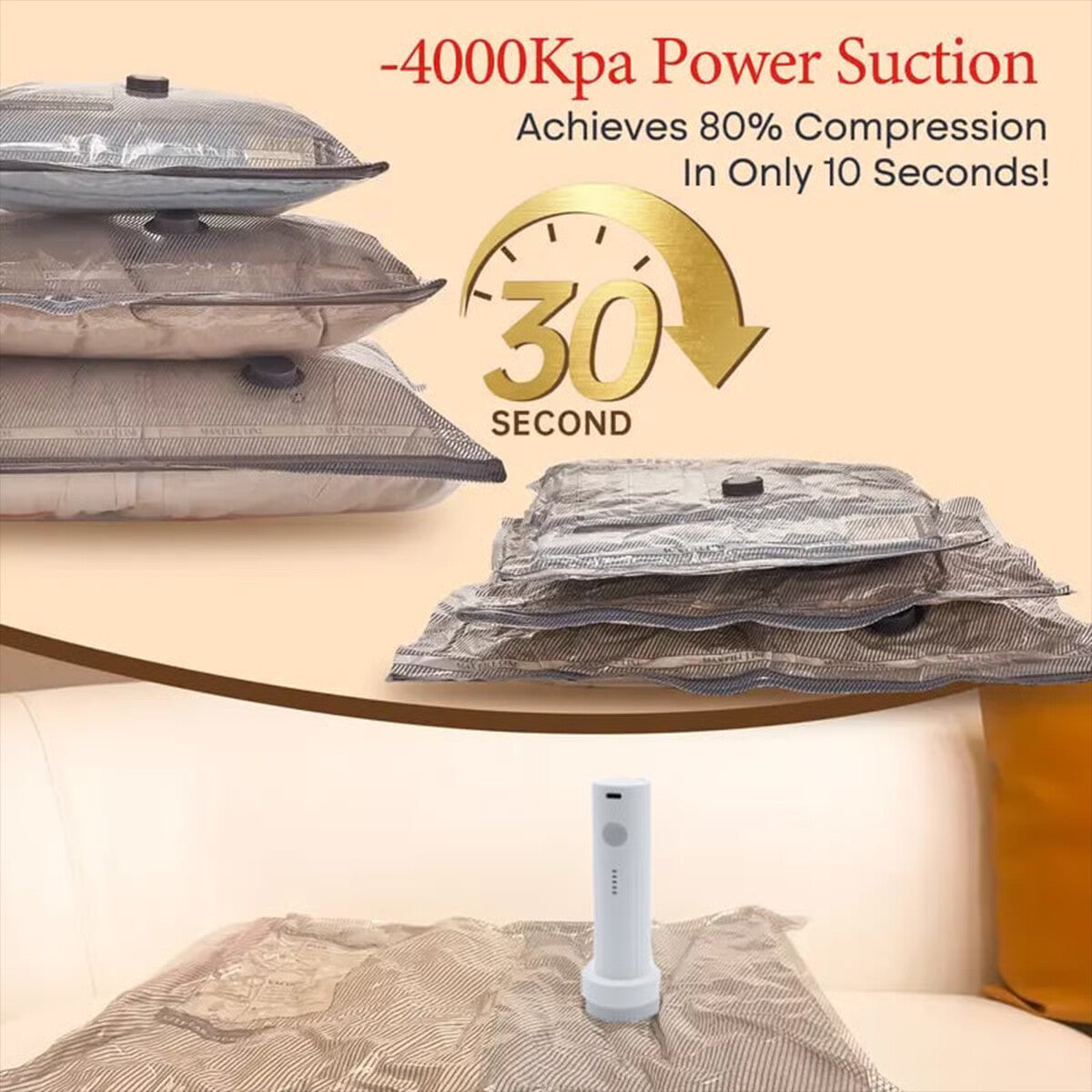 🏆⚡ Over 50,000 units sold! Wireless travel vacuum storage compression bag