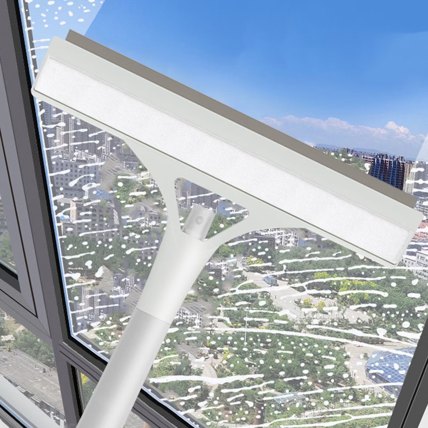 🎈Super value discount you deserve🎈Multifunctional window cleaning tool, 4-in-1 multi-purpose glass cleaning tool with built-in sprayer